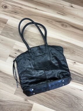 HOBO Black Leather Shoulder Tote Bag